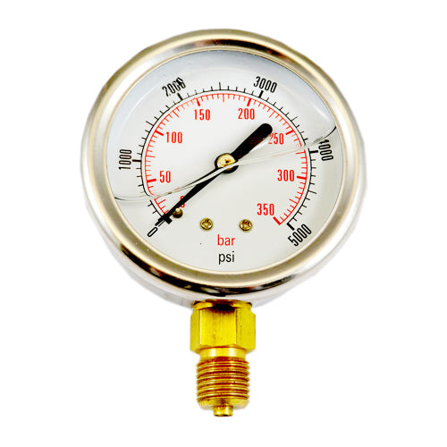 0-5000 PSI hydraulic gauge with JIC fittings, U-bolt mount, part number McNeilus 85699