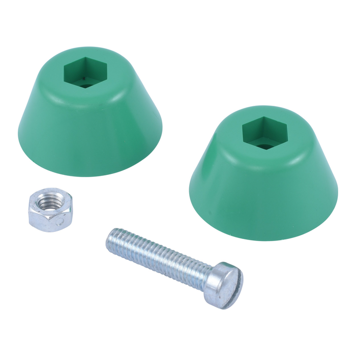 Green Knob Kit Two Halves with Bolt Nut
