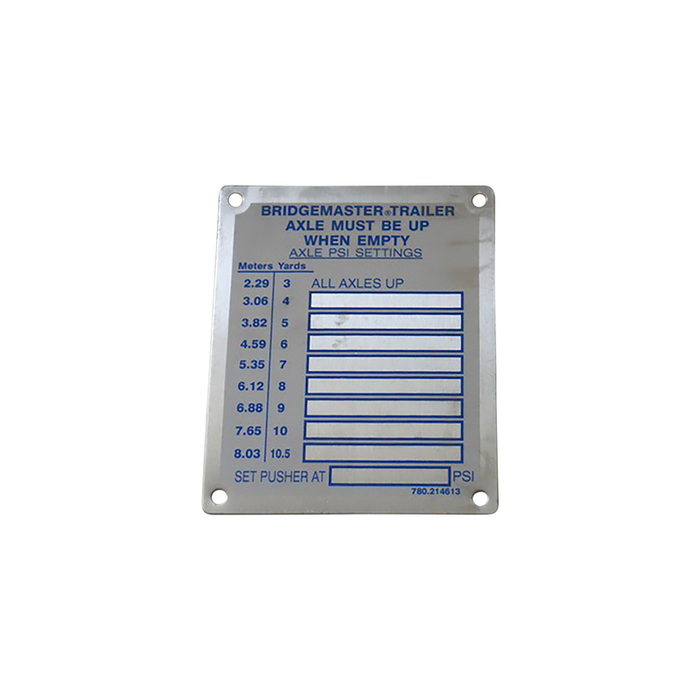 PLACARD,PSI,BM / PSHR,3-10.5YD