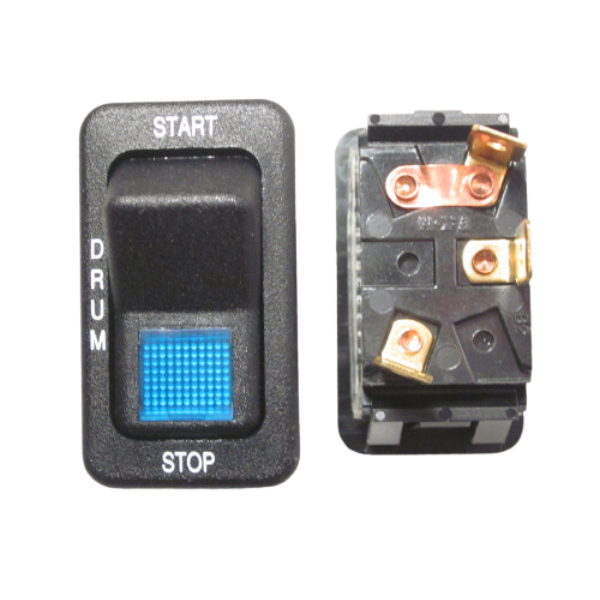 In-Cab Drum Start/Stop Switch with Blue LED for MTM/McNeilus/Revolution trucks, part number 0110253