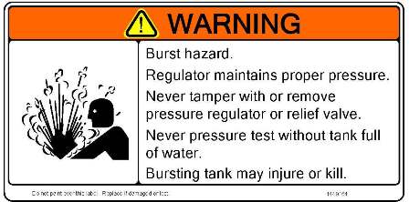 Water Tank Regulator Warning Safety Sign