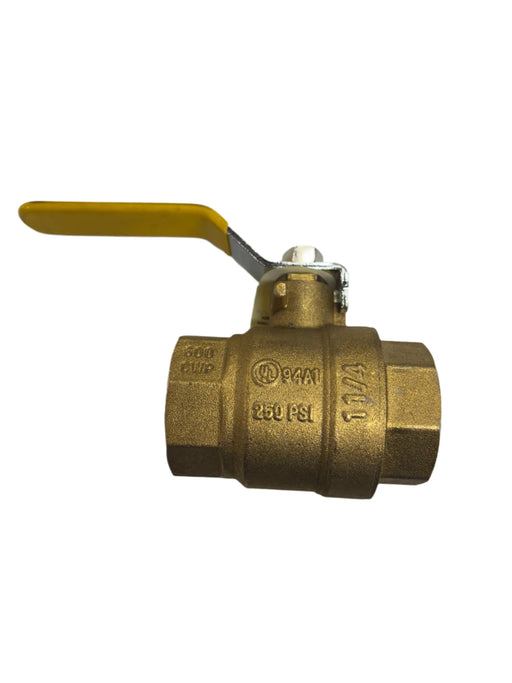 Apollo 2-Piece Brass Ball Valve, 1-1/4" NPT, 600 psi Full Port actual look