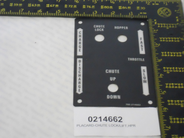 McNeilus 0214662 – PLACARD-CHUTE Lock/Lift, Hopper