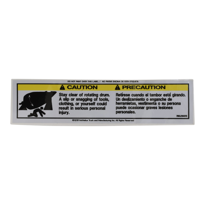 McNeilus 0215072 – Sign, Safe, Caut, Drum Rotation