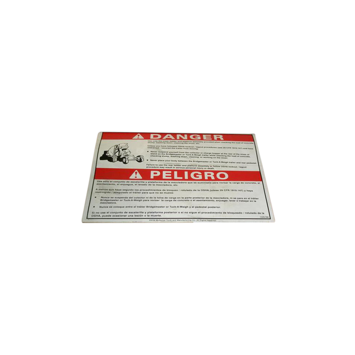 McNeilus 1225788 – Sign, Safe, Dang, Mixer Ladder Use