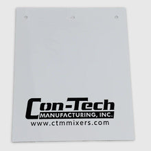 730042 | Con-Tech Manufacturing | MUDFLAP WHITE POLY WITH CTM LOGO 24" X 30"
