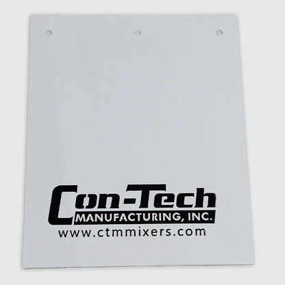 730042 | Con-Tech Manufacturing | MUDFLAP WHITE POLY WITH CTM LOGO 24" X 30"