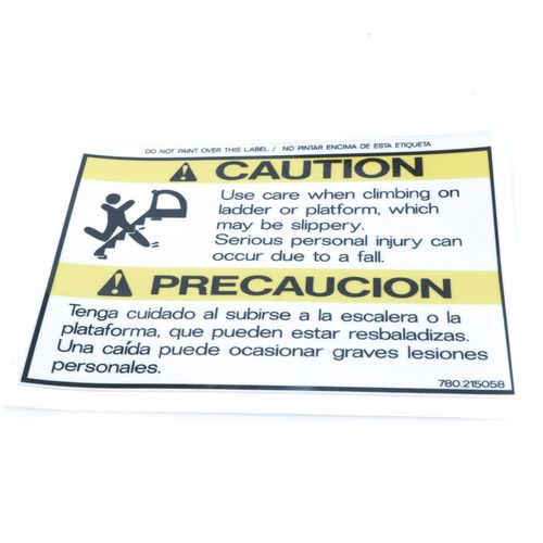 0215058 | McNeilus | SIGN,SAFE,CAUT,SLIPPERY LADDER