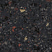 Blacktop epoxy flake – top view of hybrid-sized chips in black, gray, red, and yellow tones.