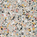 Gumball hybrid epoxy flake – top view of multicolor terrazzo-style chips with a gray base.