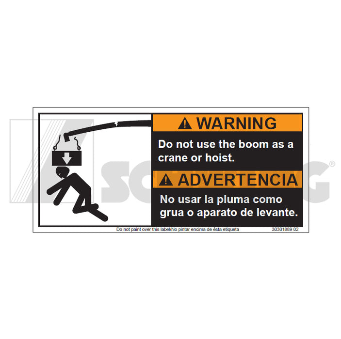 Decal - Caution Do Not Use Boom As A Hoi | Weight: 2 lbs