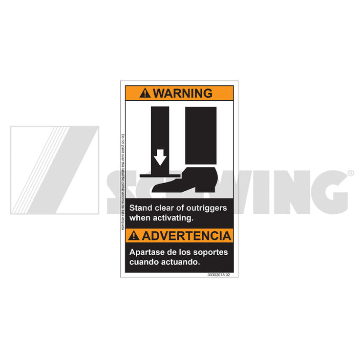 Decal - Warning Stand Clear Of Outrigge | Weight: 2 lbs