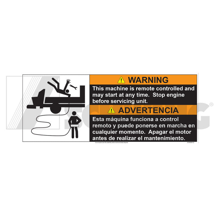 Decal - Caution - This Equipt. Is Remote | Weight: 2 lbs | Dimensions: 134 X 337