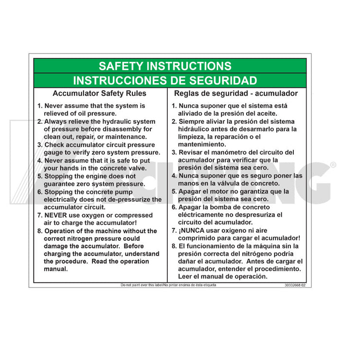 Decal - Accumulator Safety Rule | Weight: 2 lbs