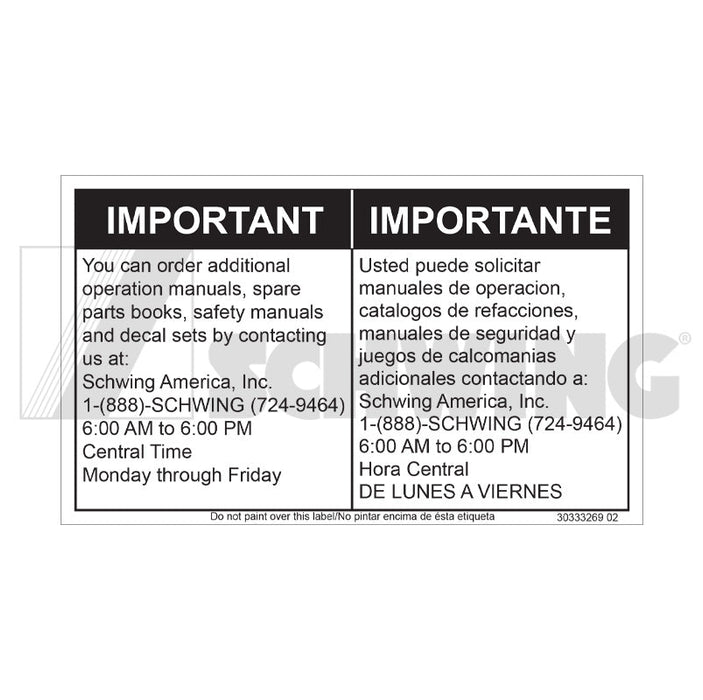 Decal - Documentation Ordering Info. | Weight: 2 lbs