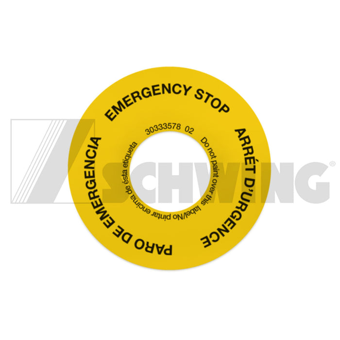 Decal - Emergency Stop Eng A-B Part 8 | Weight: 2 lbs
