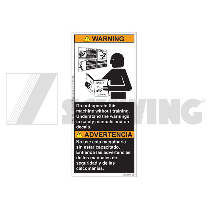 Decal - Do Not Operate Machine | Weight: 2 lbs