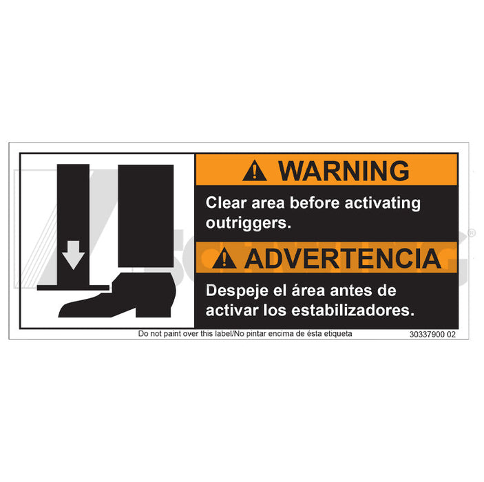 Decal - Warning Clear Area Before | Weight: 2 lbs