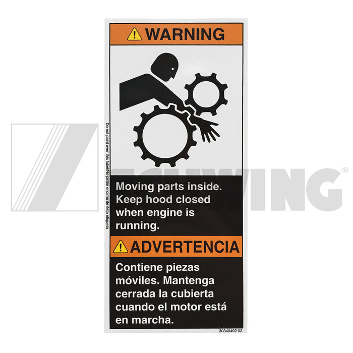 Decal - Keep Hood Closed (Line Pumps) | Weight: 2 lbs
