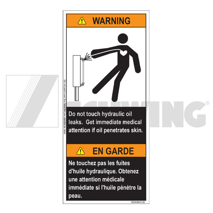Decal - Warning, Oil Leaks - Ansi Z535 | Weight: 2 lbs