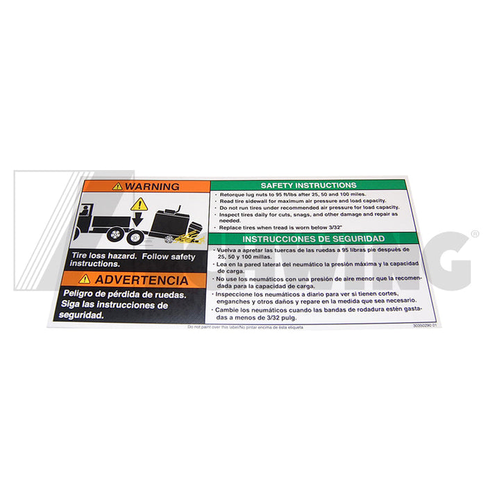 Decal - Adhesive, Warning, Axle Warning, | Weight: 1 lbs