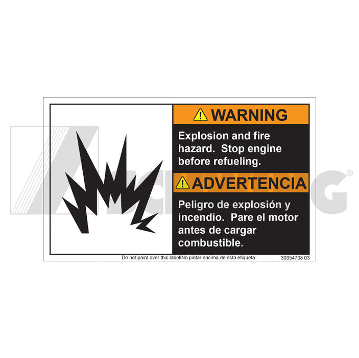 Decal - Warning, Refueling - Ansi Z535 | Weight: 1 lbs