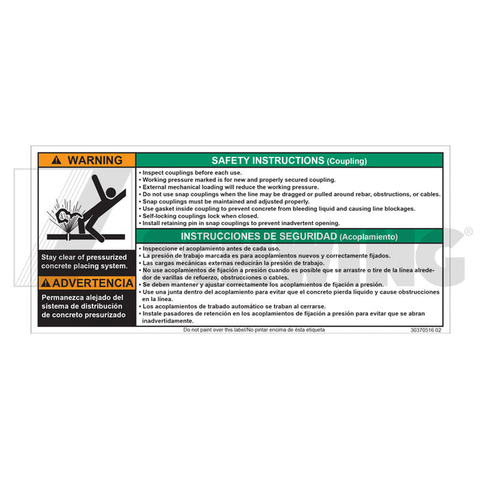 Decal - Warning & Instructions, Clamps | Weight: 1 lbs