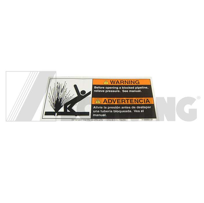 Decal - Warning Blocked Pipeline (Ball V | Weight: 1 lbs