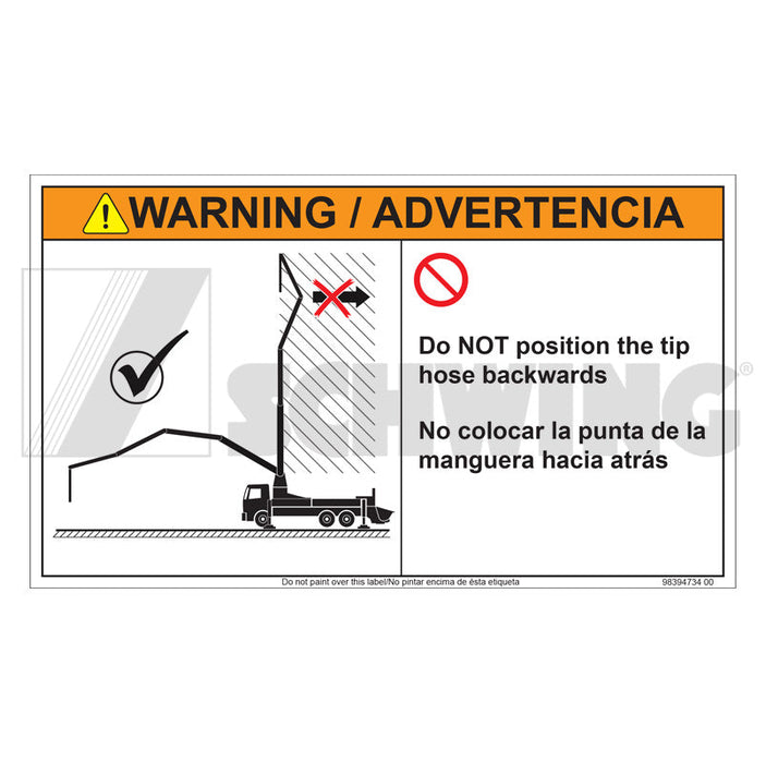 Decal Warning Do Not Position Tip | Weight: 1 lbs