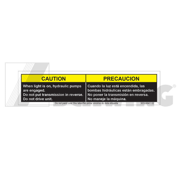 Decal - Pump Warning Light | Weight: 1 lbs