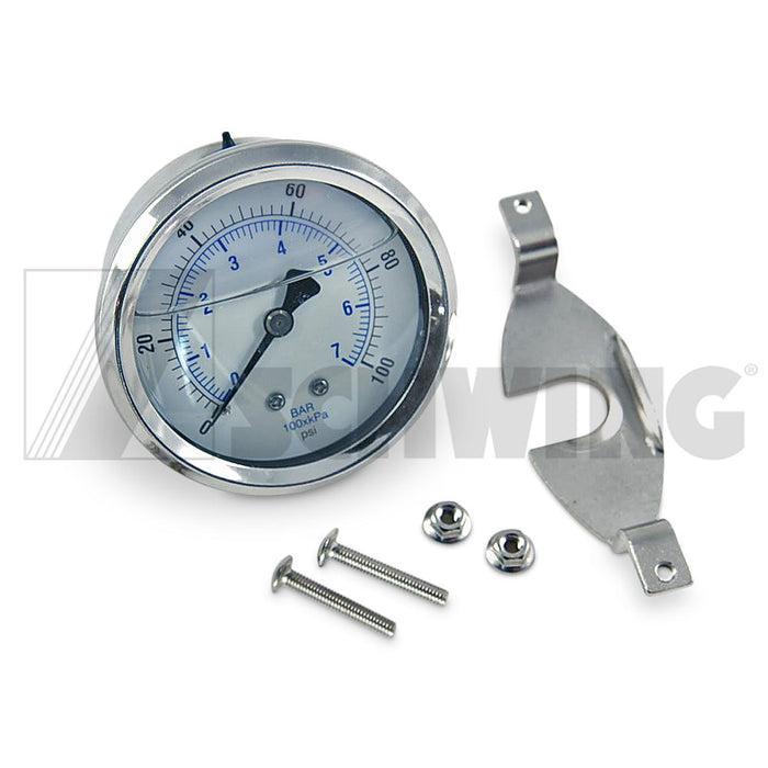 Gauge Water, Panel 1/4" Mnpt, 0-100 Psi | Weight: 2 lbs | Dimensions: 72 X 90 X 90MM