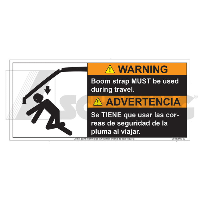 Decal - Warning: Boom Strap Must Be Used | Weight: 2 lbs