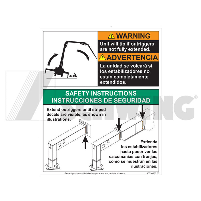 Decal - Warning/Instruct Combo | Weight: 2 lbs