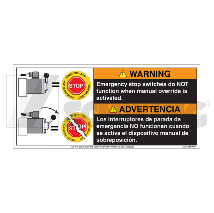 Decal , E-Stop Warning | Weight: 1 lbs