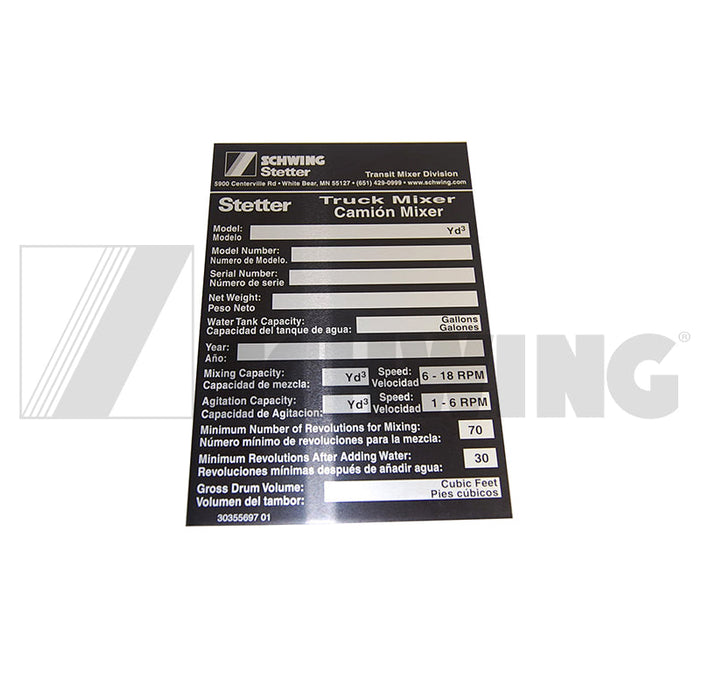 Plt - Designation, Main Id Tag | Weight: 2 lbs