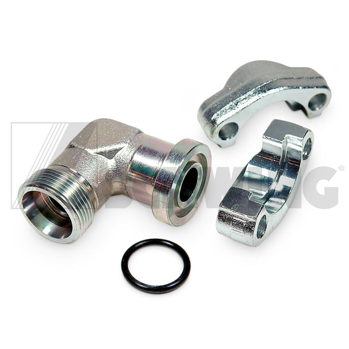 Fitting - Hyd, 90 Deg Sae 3/4" X 25Mm | Weight: 3 lbs | Dimensions: 45X90X100 MM