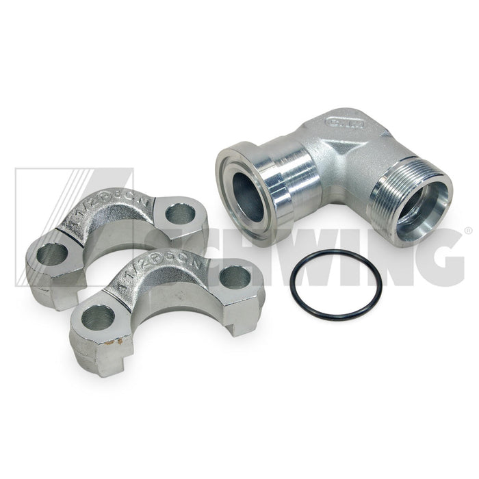 Fitting - Hyd, Elbow 1 1/2" Flange Coup | Weight: 8 lbs | Dimensions: 145 X 120 X 110 MM