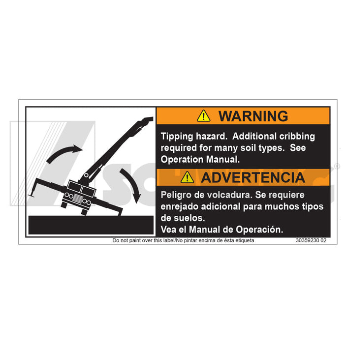 Decal - Adhesive, Warning, Tipping Hazar | Weight: 2 lbs