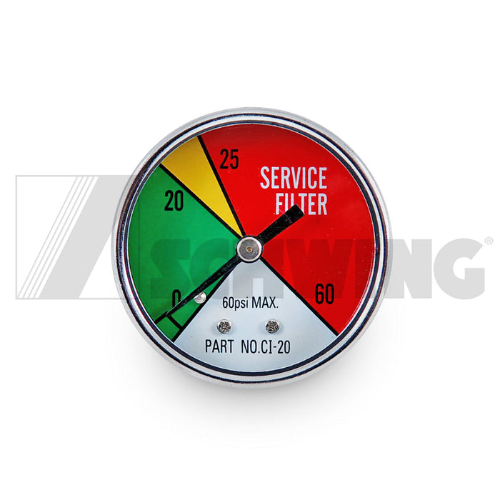 Filter - Indicator, 0-25 Psi Q2C13 | Weight: 2 lbs | Dimensions: 52 X 55 X 55MM