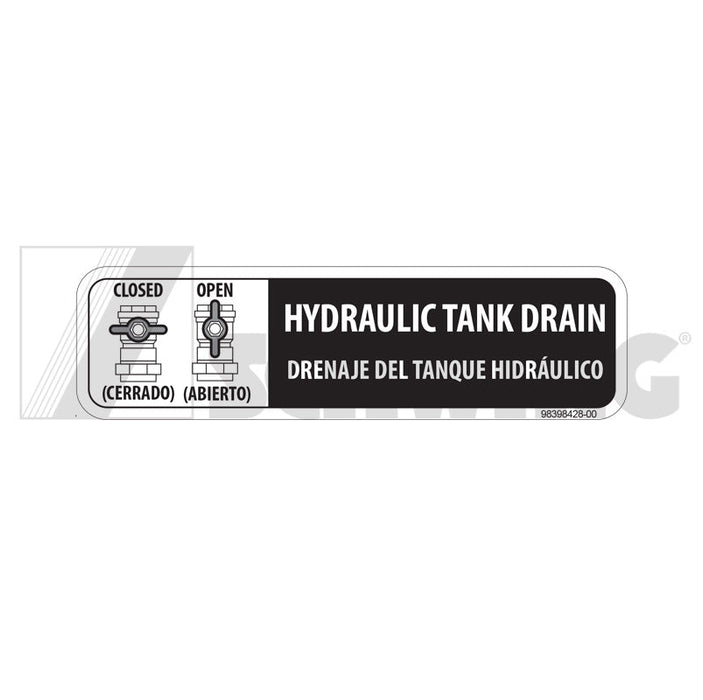 Decal # Hydraulic Tank Drain | Weight: 1 lbs