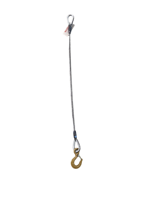 Leg Wire Rope Bridle Sling with Eye Hooks, 5/16 inch diameter, 3-foot length, EIPS 6X19/6X36IWRC WM-98331792