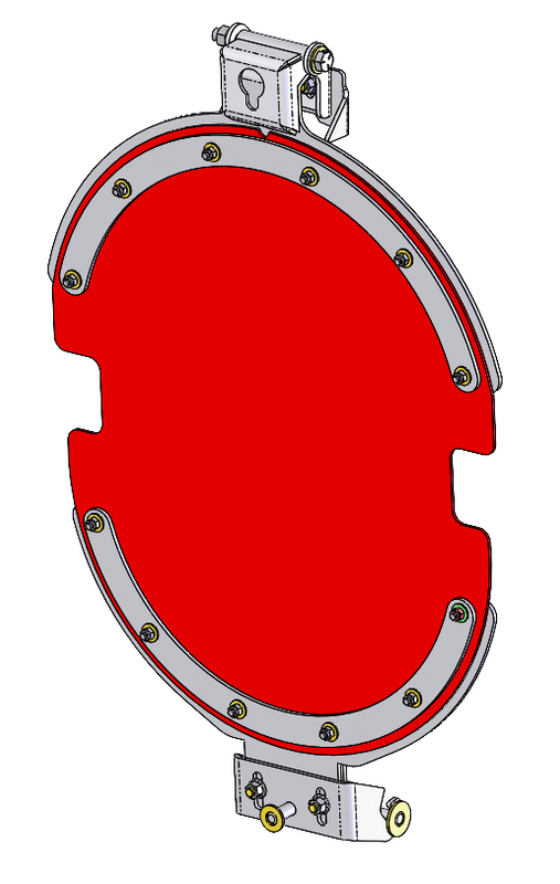 McNeilus 1525558 – Rock Blocker, Main Chute, Orange, Assembly