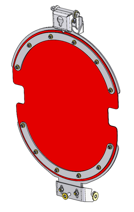 McNeilus 1525558 – Rock Blocker, Main Chute, Orange, Assembly