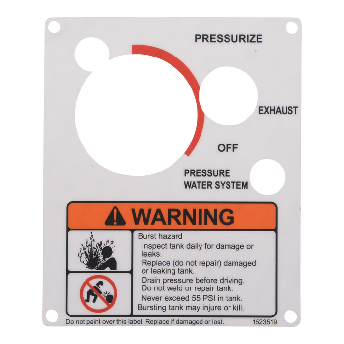 McNeilus 1523519 – Sign, Safe, Warn, Water SYS Pres