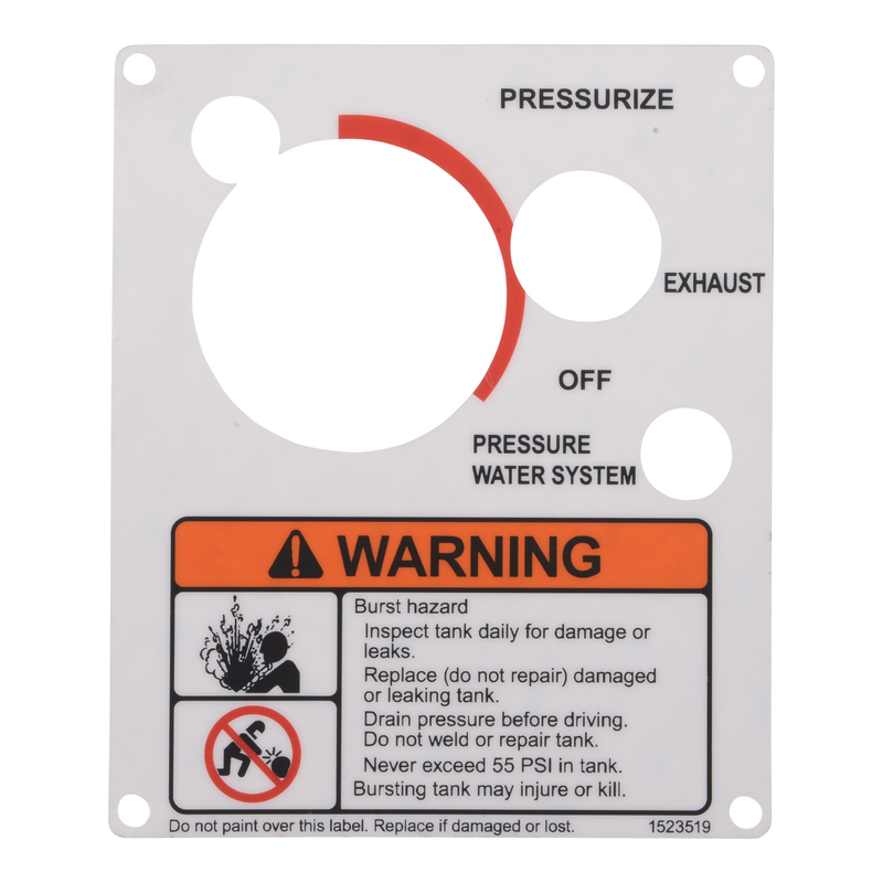 McNeilus 1460669 – Sign, Safe, Warn, Water Tank Brst, SP
