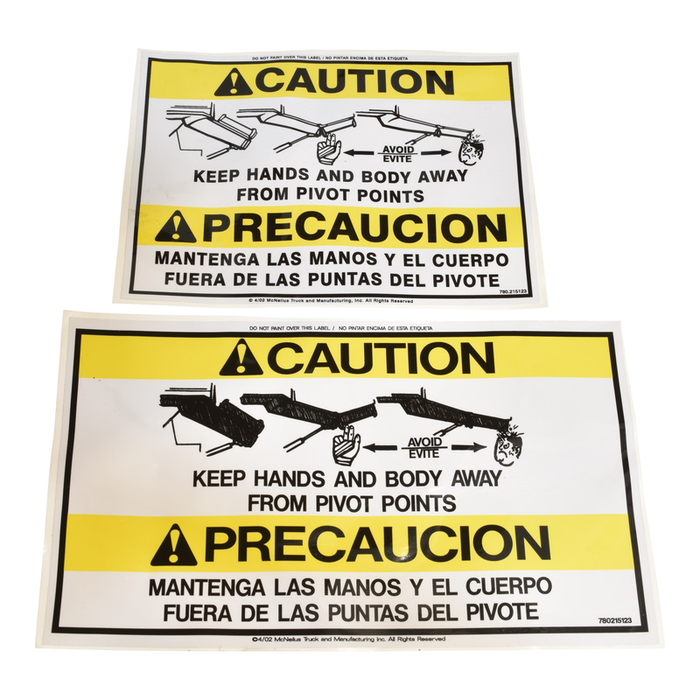 McNeilus 0215123 – Sign, Safe, Caut, Large Chute