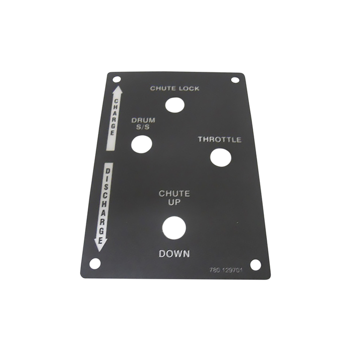 McNeilus 0129701 – PLACARD-DRUM, Chute LK, UP/DN, Thro