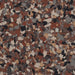 Robin epoxy flake – top-down texture view of 1/4" flake in warm brown, red, and black tones.